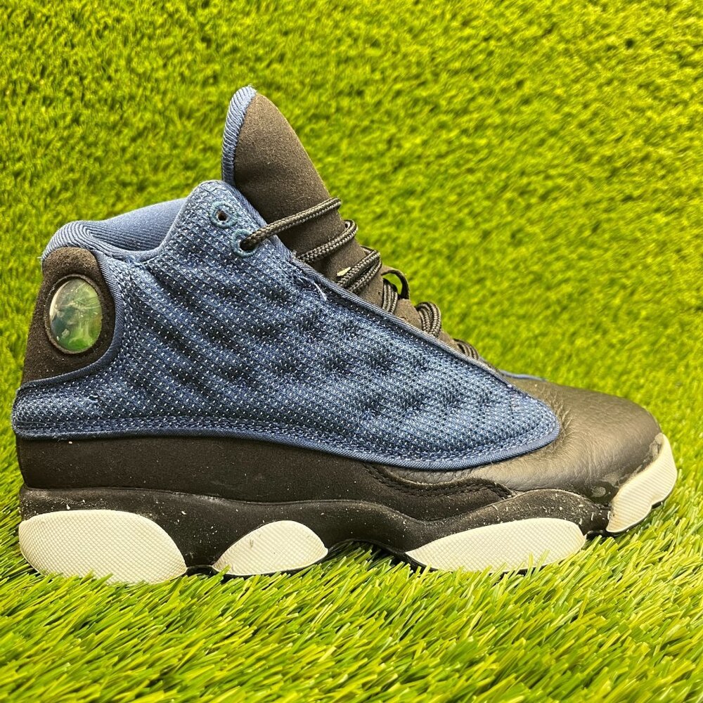 Nike Air Jordan 13 Retro Boys Size 6Y Black Blue Basketball Shoes Sneakers